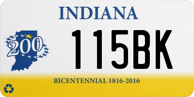 IN license plate 115BK