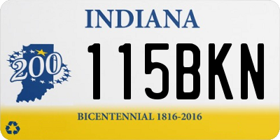 IN license plate 115BKN