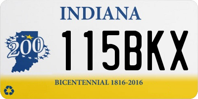 IN license plate 115BKX