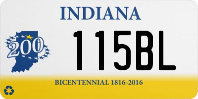 IN license plate 115BL