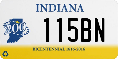 IN license plate 115BN