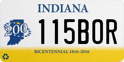 IN license plate 115BOR
