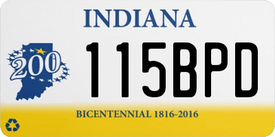 IN license plate 115BPD