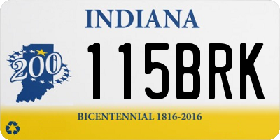 IN license plate 115BRK