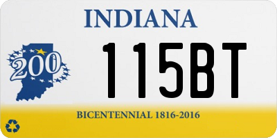 IN license plate 115BT