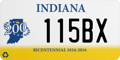 IN license plate 115BX