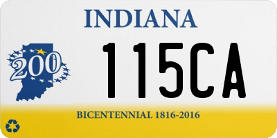 IN license plate 115CA