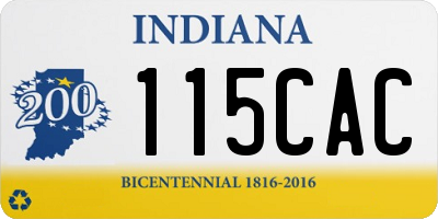 IN license plate 115CAC