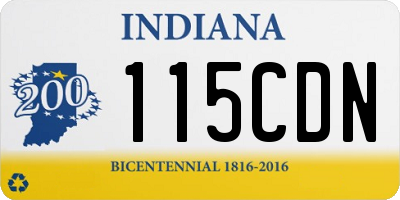 IN license plate 115CDN