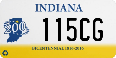 IN license plate 115CG