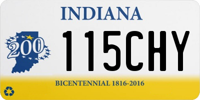 IN license plate 115CHY