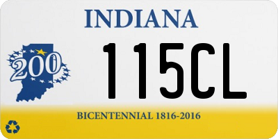 IN license plate 115CL