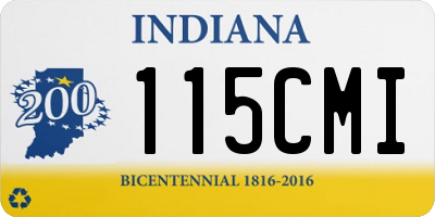 IN license plate 115CMI