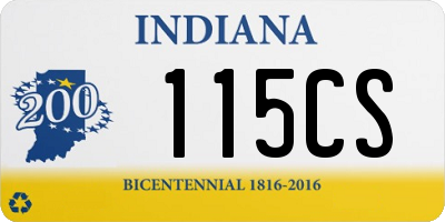 IN license plate 115CS