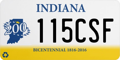 IN license plate 115CSF