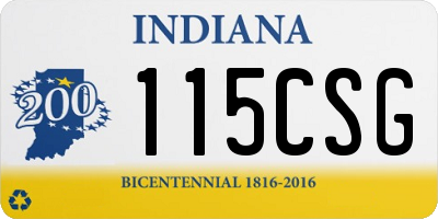 IN license plate 115CSG