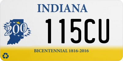 IN license plate 115CU