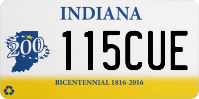 IN license plate 115CUE