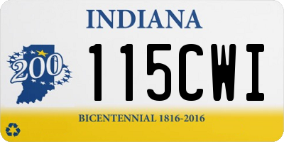 IN license plate 115CWI