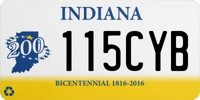 IN license plate 115CYB