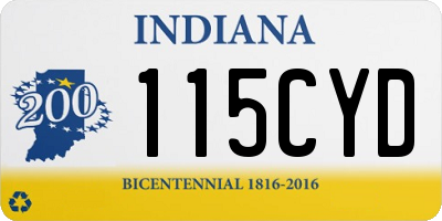IN license plate 115CYD