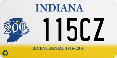 IN license plate 115CZ