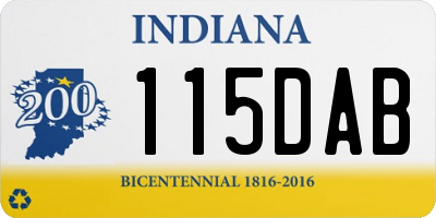 IN license plate 115DAB