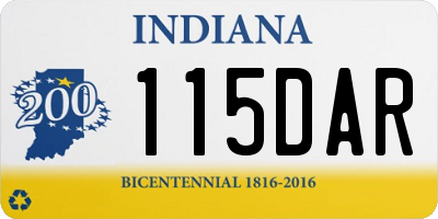 IN license plate 115DAR