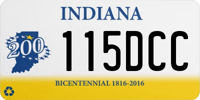 IN license plate 115DCC