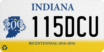 IN license plate 115DCU