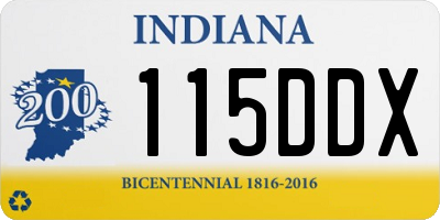 IN license plate 115DDX