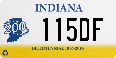 IN license plate 115DF