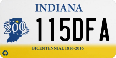 IN license plate 115DFA