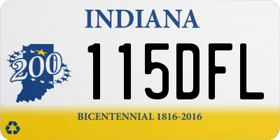 IN license plate 115DFL