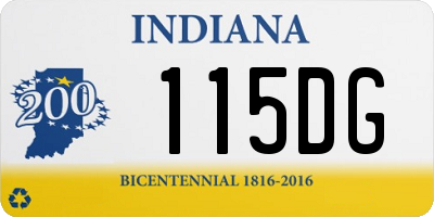 IN license plate 115DG