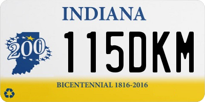 IN license plate 115DKM