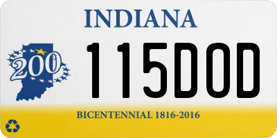 IN license plate 115DOD
