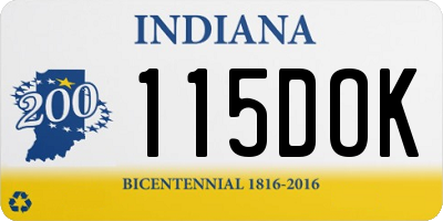IN license plate 115DOK