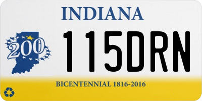 IN license plate 115DRN