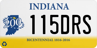 IN license plate 115DRS