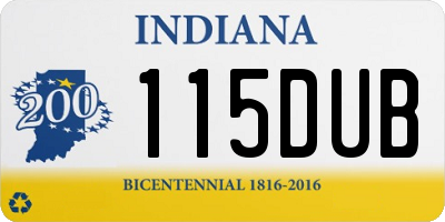 IN license plate 115DUB