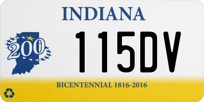 IN license plate 115DV