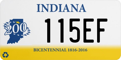 IN license plate 115EF