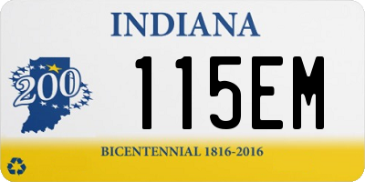 IN license plate 115EM