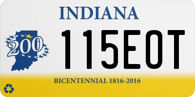 IN license plate 115EOT