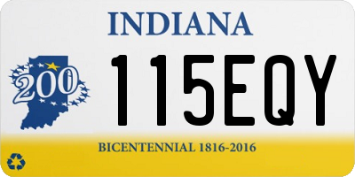 IN license plate 115EQY