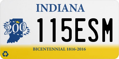 IN license plate 115ESM