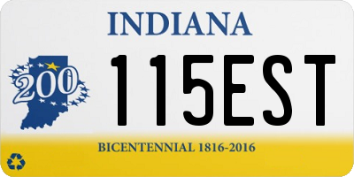 IN license plate 115EST