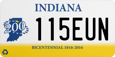 IN license plate 115EUN