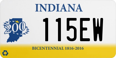 IN license plate 115EW